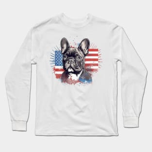 Bulldog firework 4th of July Long Sleeve T-Shirt